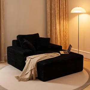 ORHOPUI 49" Oversized Chaise Lounge Indoor Upholstered Sofa Bed Sleeper Couch Reading Nook Plush Cloud Texture for Living Room Comfortable Sleep & Relaxation