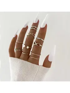 19 Pcs Vintage Statement Knuckle Rings for Women Cool Adjustable Punk Gothic Chain Rings Set Stackable Open Butterfly Cross Heart Finger Rings Pack