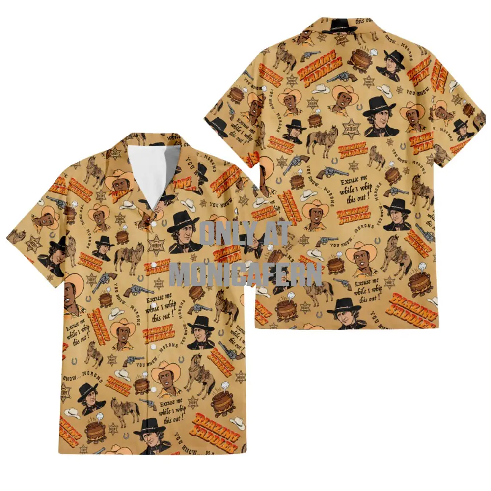 [Made-to-Order] Blazing Saddles Hawaiian Shirt, 90s Movie Hawaii Shirt, Beach Vacation Shirt, Best Friends Outfits