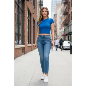 Cropped Interlock Short Sleeve Top-Z