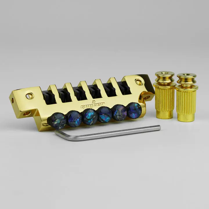 Guyker Guitar Bridge Tailpiece, Deluxe TunePro Zinc Alloy Tailpiece Replacement Part for 6 String Electric Guitar Gold