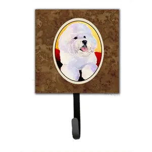 212 MAIN Bichon Frise Leash or Key Hook Hanger - 4.25x6 in. Hardboard Tile Home Decor Hook, Holds Items for Room Organization