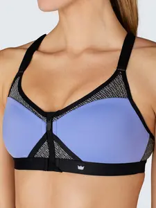 Women's Exhilarate Sports Bra - Pacific Blue & Black