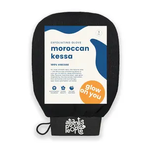 Moroccan Exfoliating Glove - Body Scrubber & Wash Mitt for Smoother Skin, Exfoliates Dead Skin Cells, Helps Even Skin Tone, Ideal for Self-Tan Removal & Keratosis Pilaris, Ingrown Hair