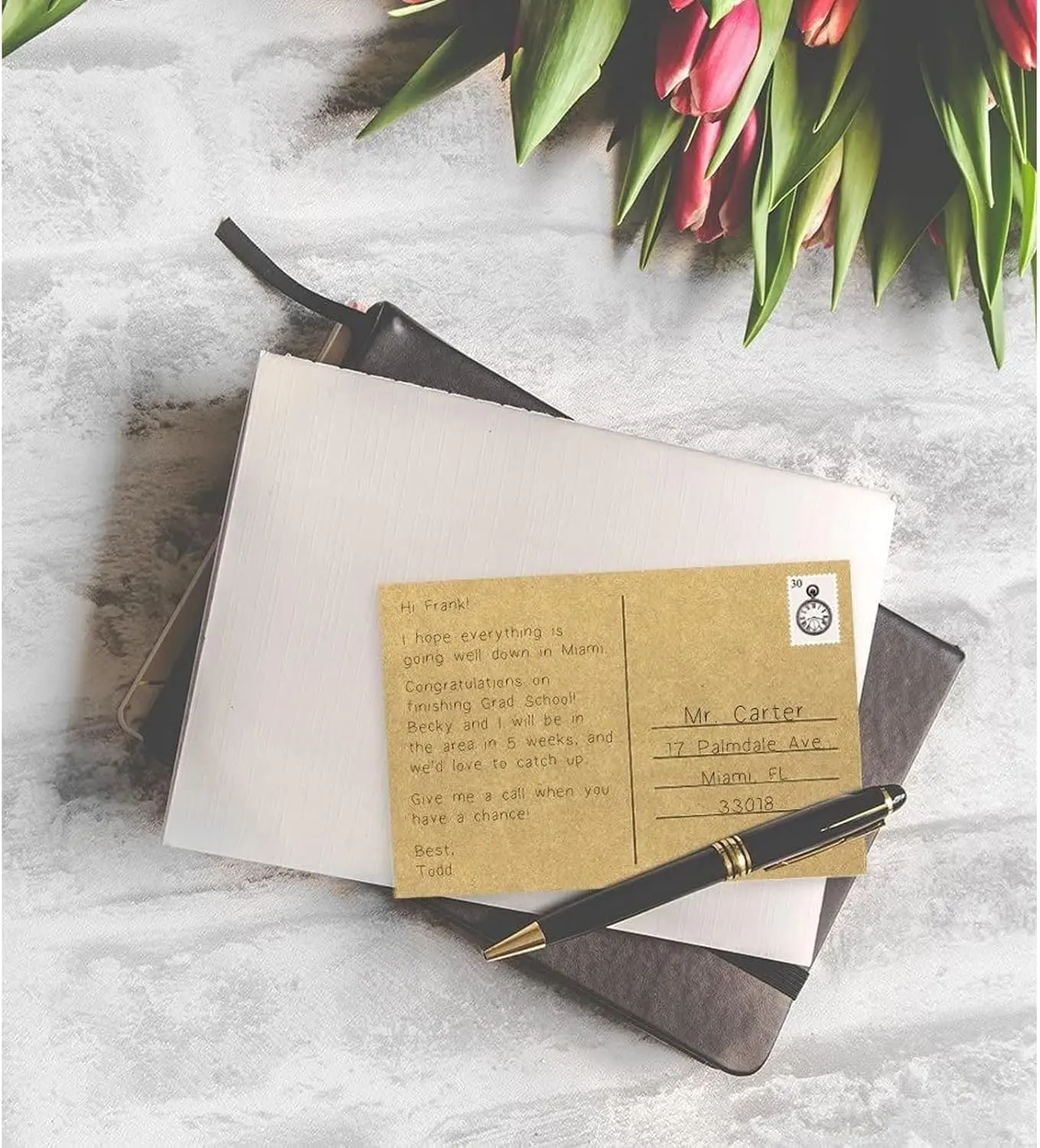 50 Pack Brown Kraft Paper Postcards Blank, Bulk Self Mailer Mailing Side Postcard (4 x 6 Inch)