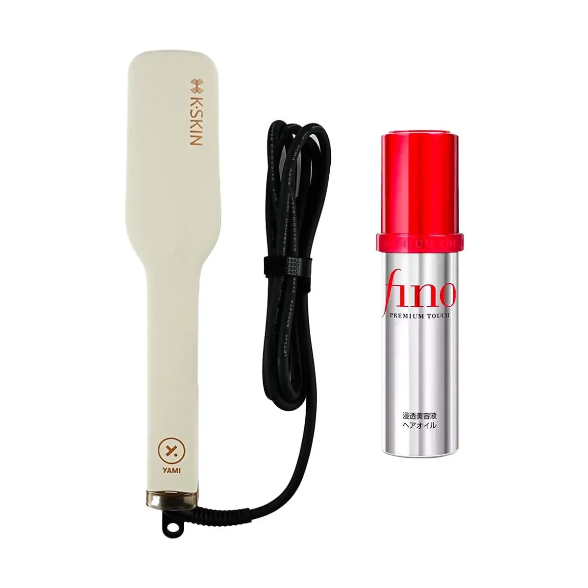 K.SKIN KD377 Hair Straightener Comb + FINO Hair Oil Treatment - TIKTOK Combo for Voluminous Styling & Repair