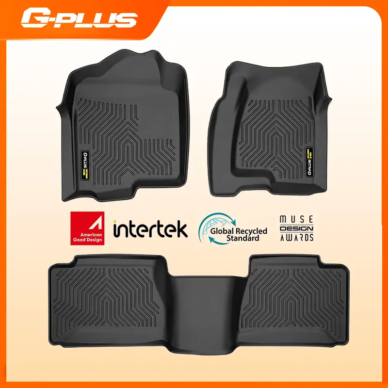 G-PLUS TPE Car Floor Mats, Pre-Cut Truck Accessories for 1999-2006 Chevy Silverado 1500/2007 GMC Sierra 1500 Classic/2001-2004 GMC Sierra 2500 Extended Cab Compatible 2WD/4WD, 3pcs All-Weather Liners with Improved Traction