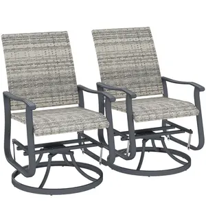 2 Pack Patio Glider Chairs That Swivel Full Circle And Glide Smoothly For Garden Or Hot Tub Area Steel Frame Outdoor Glider Chairs For Deck Or Poolside