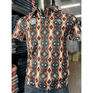 Rock And Roll Daniel RR Aztec Printed polo Orange