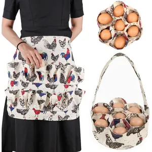 Egg apron - for collecting eggs laid by chickens, ducks, and geese, with 7 pockets - suitable for housewives, farmhouses, kitchens, restaurants, and parent-child activities