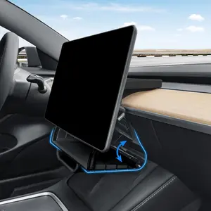 Hideable Under Screen Storage Organizer Compatible with Tesla Model Y 2024-2020/Model 3 2023-2017 Accessories Black (Not Model Y Juniper 2025-2026/Model 3 Highland 2024-2025)