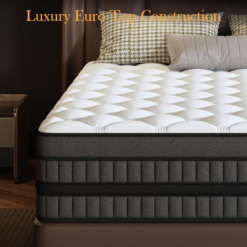 LayRoad 12/14 Inch Twin Full Queen King , Hybrid Memory Foam Mattress in a Box | Pocket Spring + Zoned Support | Soft and Comfortable, Pressure Relief, Medium Firmness, CertiPUR-US Certified(mattresses | queen size mattress | full size mattress)