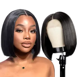 Bob Wig Human Hair Glueless Wigs 180 Density Pre Plucked Pre Cut 4x4 Closure Wigs Straight 13x4 HD Lace Front Human Hair Bob Lace Front Wigs Wear and Go Short Bob Wigs