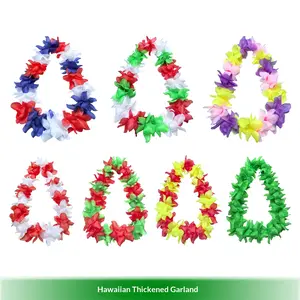 Hawaiian Wreath Colorful Christmas Holiday Party Decoration Thickened Four-Piece Set Event Dress-Up Accessories for Childrens Day