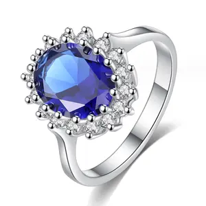 Navy blue diamond hot sale micro-set zirconia ring light luxury fashion high sense of cool style finger ring ring, wedding gifts, holiday gifts, Valentine's Day Anniversary Auspicious Birthday Daily Engagement Wedding