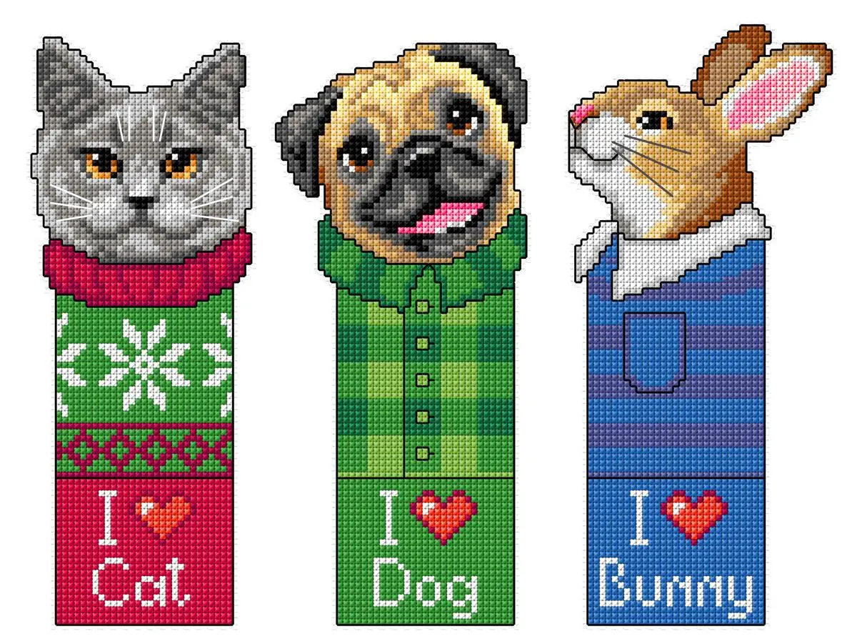 Pets Set of 3 Designs Counted Cross Stitch Kit by Orchidea 7696