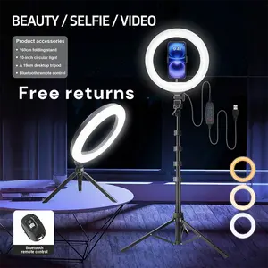 10-Inch LED Ring Light with Tri-Color Modes & Remote Control, 17-63" Adjustable Tripod - Perfect for TikTok Live, YouTube Videos, Makeup Tutorials & Photography, Works with All Smartphones#Easter Gift#SummerVibes