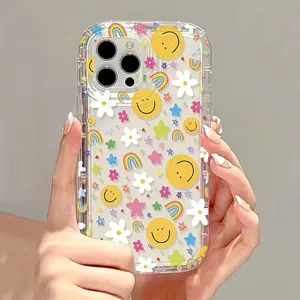 One iPhone Case 7/8 with Dopamine joyful Face Rainbow Flower Design, Full-Body Protective Cover for Apple Phones X/XS/XR/11/12/13 Plus/14/15/16/17 Pro Max - Trendy and Stylish Gift Choice for Friends & Family, Perfect Birthday or Holiday