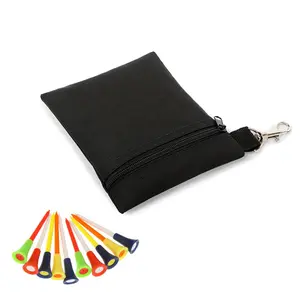 Portable Golf Ball Bag & Golf Tee Set, 1 Set Golf Ball Storage Bag with 20pcs Random Color Golf Tee, Golf Accessories for Outdoor Sports