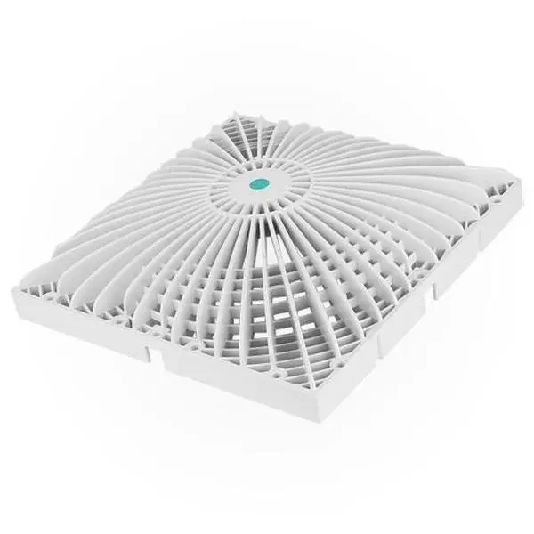 212 MAIN Aquastar 8 in. Round Shape Retrofit MoFlow Suction Outlet Cover, Includes Screws & Bushing Kit, Light Gray, Complete Kit