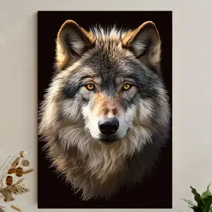 Wolf Canvas Wall Art Print, 1 Piece Hand-Painted Style Home Decoration, Animal-Themed Decorative Artwork, Ideal Gift for Nature Lovers