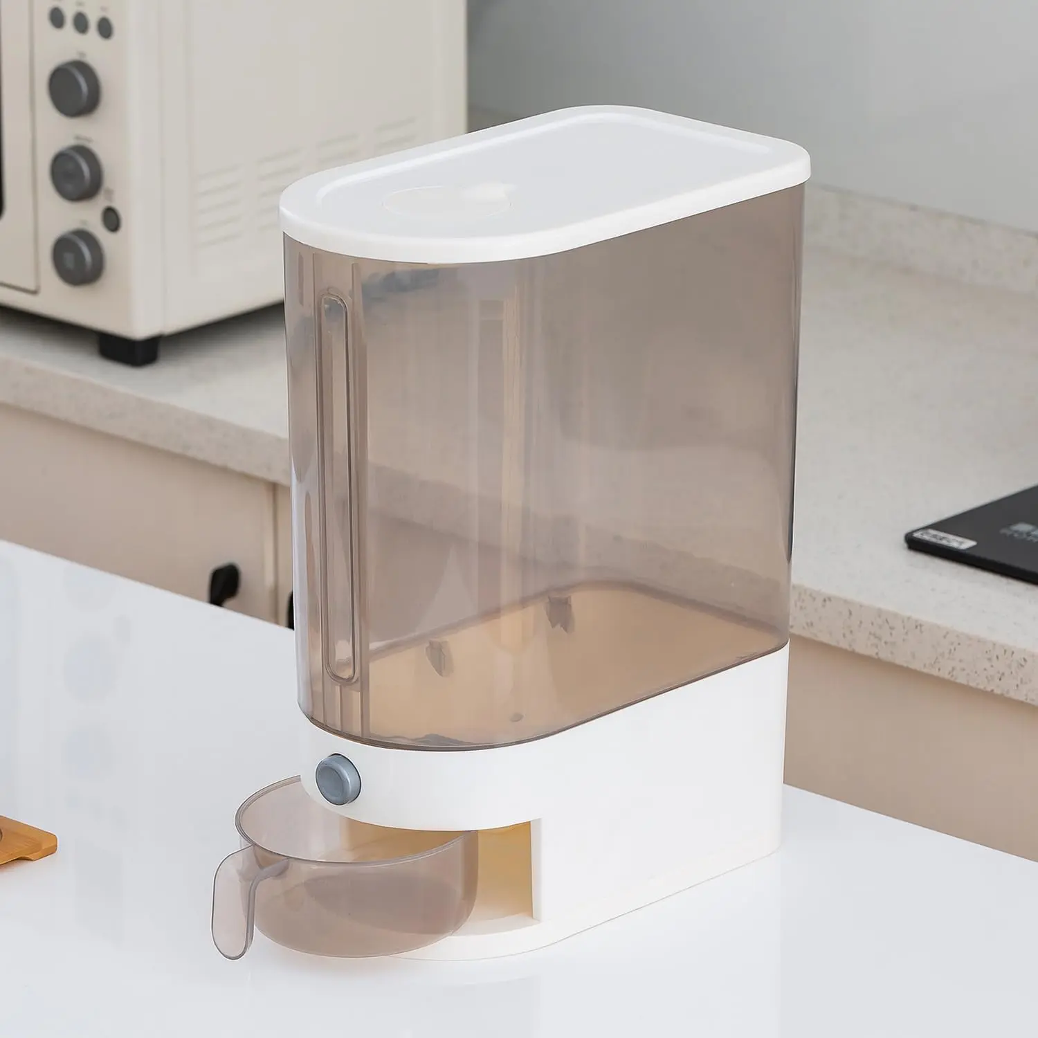 Large Rice Dispenser 22Lbs, Cereal Dispenser Rice Container Food Storage Container with Measuring Cup, Cereal Containers Storage Kitchen Storage Household Rice Pet Food Holder (22LBS)