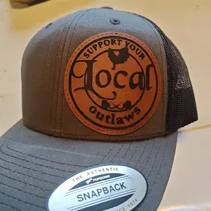 gamefowl trucker hat, support your local outlaw. Leather Patch Hat