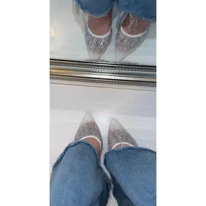 Diva Closed Pointed Toe Mesh Mule Heel 