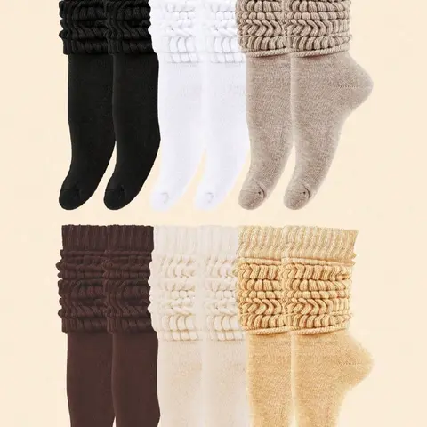 【Black Friday】Women's Casual Soft Comfortable Moisture-Wicking Socks, Back-to-School Essential, Thick Knit Socks for Fall & Winter, Multiple Colors Available