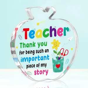 Apple Shaped Teacher Appreciation Gift, Creative Clear Apple Ornament, Teacher Graduation Retirement Gift, End Of Year Best Teacher Gift from Students, Decor