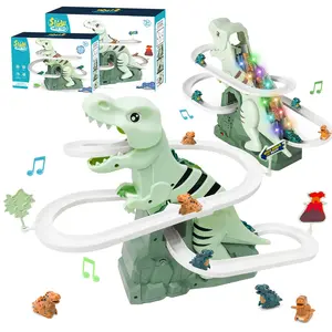 Dinosaur electric stair climbing toy | self-induction automatic staircase down children's educational early education gift, parent-child interaction, holiday gift, birthday gift for boys and girls aged 3-8.