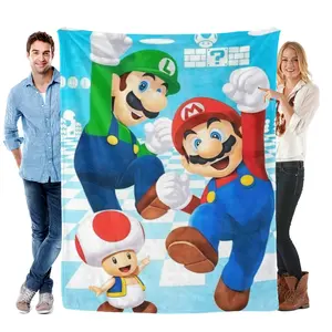 Warner Bros. Super Mario & Luigi Cooling Blanket - Iconic Character Design for Fans - Versatile Use for Lounging or Decor - Authentic Brand Quality