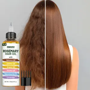 Adglamful Rosemary Multi-Functional Hair Oil – 7-in-1 Hair Care Treatment, Includes Comb for Portable & Mess-Free Use, Deep Nourishing & Moisturizing, Frizz Control, Strengthens Hair, Enhances Smoothness & Elasticity Haircare