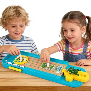 Frog Mini Tabletop Bowling Game - Interactive Desktop Toy for Kids & Adults, Portable Finger Bowling Set with 10 Pins & 1 Ball, Perfect for Family Game Night, Party Favors & Stress Relief