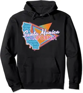 Santa Monica California Vintage Retro Throwback Pullover Hoodie - Terrancecar Shop 52B09CCP5XHL