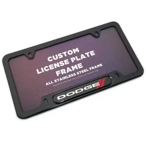 Black / Chrome Front or Rear Stainless Steel License Plate Frame Protect Cover Fit Dodge Decorate Accessories Gifts
