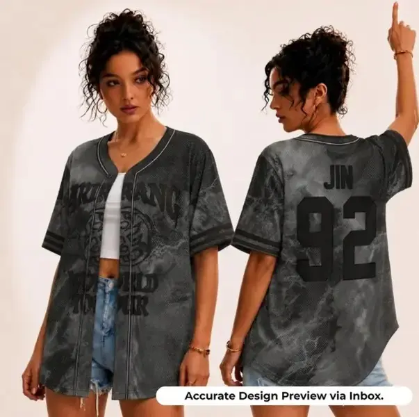 Custom Bangtan Baseball Jersey Arirang, Kpop Gift for Bangtan Fans, V-neck Bangtan Shirt, Bangtan World Tour 2026 Merch Army Jersey