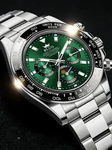 Luxury Submariner Series Ghost Men's Watch, Stainless Steel Strap, Waterproof Sports Watch, Quartz Movement, Date Display