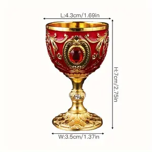 Vintage Round Aluminium Liquor Cup, Creative Metal Design, Home Room Decor, Suitable for Tea Use