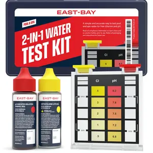 2-in-1 Pool Test Kit At-Home Pool & Spa Water Testing for Free Chlorine & pH Fast & Accurate Chemical Test for Swimming Pools