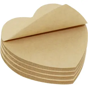 Light Brown  Paper Sticky Notes Heart Shaped Self-Stick Blank Book Tabs Paper Markers Sticky Notes Pad Index Sticker for  Office Remark Planner (4)