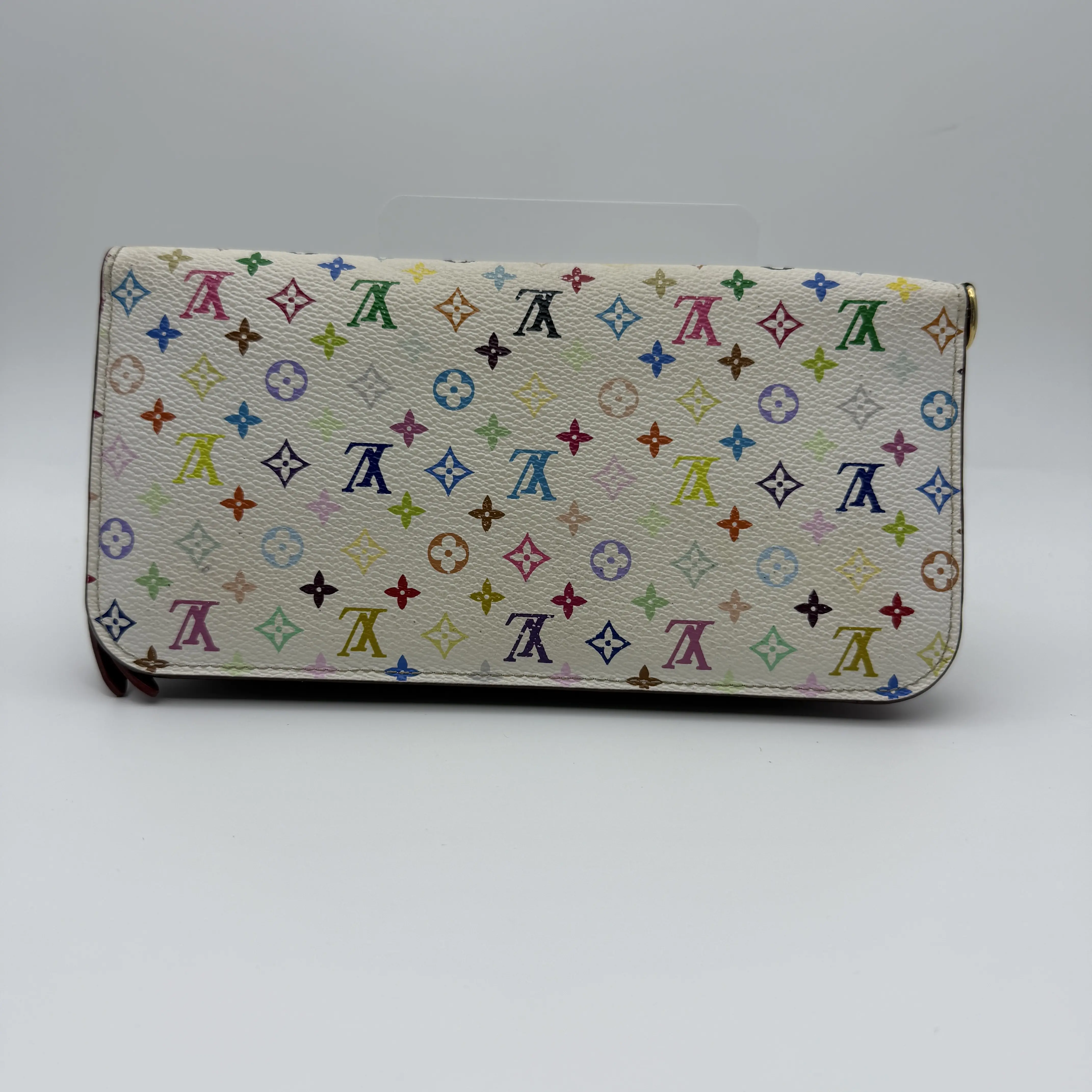 Pre-owned Louis Vuitton White Monogram Multicolore Long Zip Wallet
