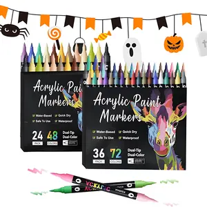 48/72/96 Color Dual Tip Acrylic Markers, Waterproof Paint Pens for Rock, Wood, Glass, Canvas & DIY Crafts, Artistic Drawing Set for Kids & Adults, Perfect Christmas Gift #TikTokShopBlackFriday