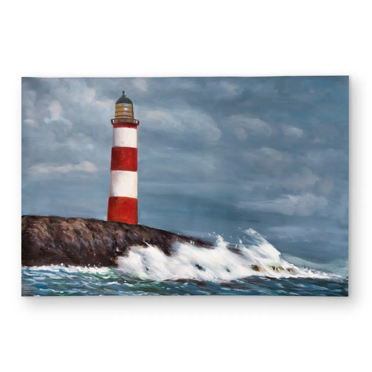360 stand Red Coastal Patio Decorative Home Decor Polyester Rug, 2x3 ft Rectangle, Sea Lighthouse & Coastal Waves Design, Nautical Style, Printed Face, Model C1ROAR232IB8CV, Patio Rug, Decorative Rug, Home Decor Rugs