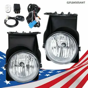CROSSDESIGN Left+Right Clear Lens Fog Lights Lamps Fit For 2003-07 GMC Sierra 1500 2500 3500
