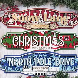 Personalized Christmas Street Sign - Festive Outdoor Decor