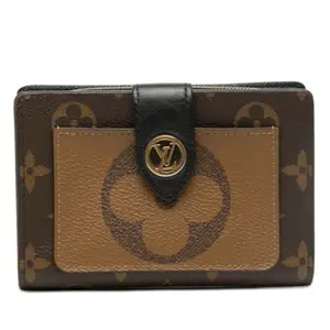 Pre-owned Louis Vuitton Canvas Small Leather Goods Portefeuille Juliette Monogram Giant Reverse Wallet