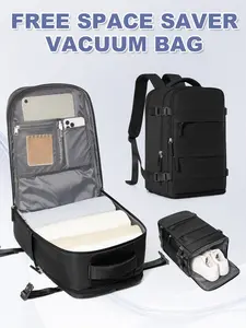 Ryanair Compatible Vacuum Backpack, Waterproof Dual-Shoulder Bag with Pump & Compression System, Fits 14-Inch Laptop, Unisex Travel Commute, Airline Approved Backpack