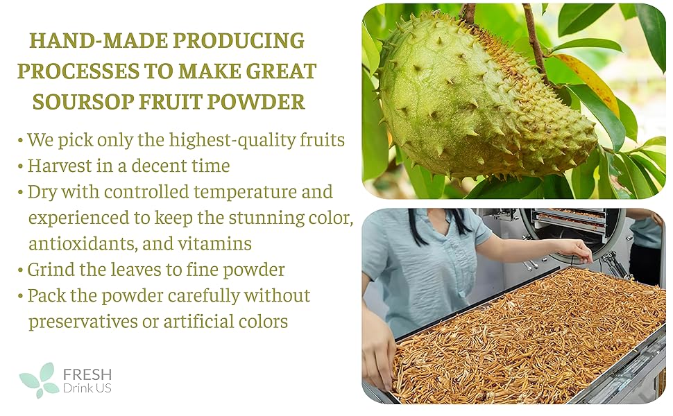 Premium 4.5oz Soursop Fruit Powder, 100% Natural and Pure from Soursop Graviola Fruit, Soursop Graviola Guanabana Fruit Tea, No Additives, No Gluten, No Sugar, Vegan