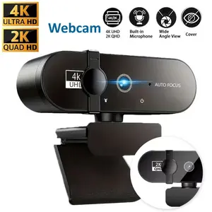 4K/2K/1080P Ultra HD Webcam for Meetings, Streaming, Desktop, Laptop, PC - Mic, Shutter, Works with Zoom, Microsoft Teams